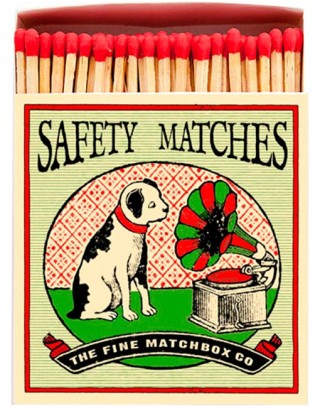 Square Matchbox Dog and Gramaphone Archivist | Cerillas