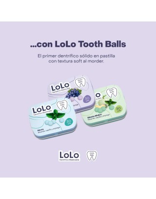 Dentífrico y colutorio sólido de Uva · LoLo Tooth Balls Higiene bucal